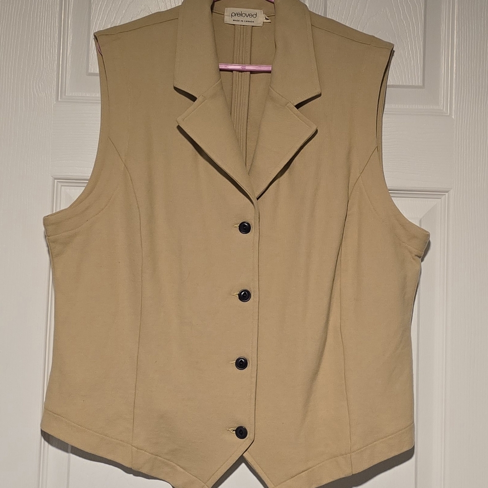 Ladies XL preloved Brand 100% Cotton Knit Vest. Made In Canada